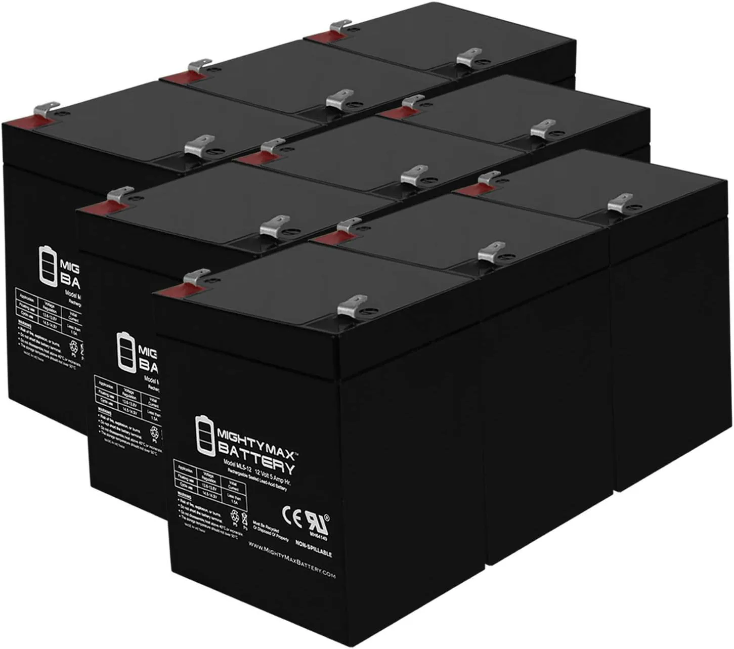 Mighty Max Battery 12V 5AH SLA Battery Replaces Xcooter MINI-X Electric Scooter - 9 Pack