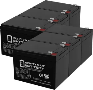 Mighty Max Battery ML12-12 - 12V 12AH F2 Battery for Hoveround Activa Mini Wheelchair - 6 Pack