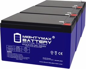 Mighty Max Battery 12V 12AH Gel F2 Replacement Battery Compatible with Hoveround Activa Mini Wheelchair - 3 Pack