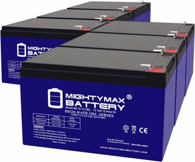 Mighty Max Battery 12V 12AH Gel F2 Replacement Battery Compatible with Hoveround Activa Mini Wheelchair - 6 Pack