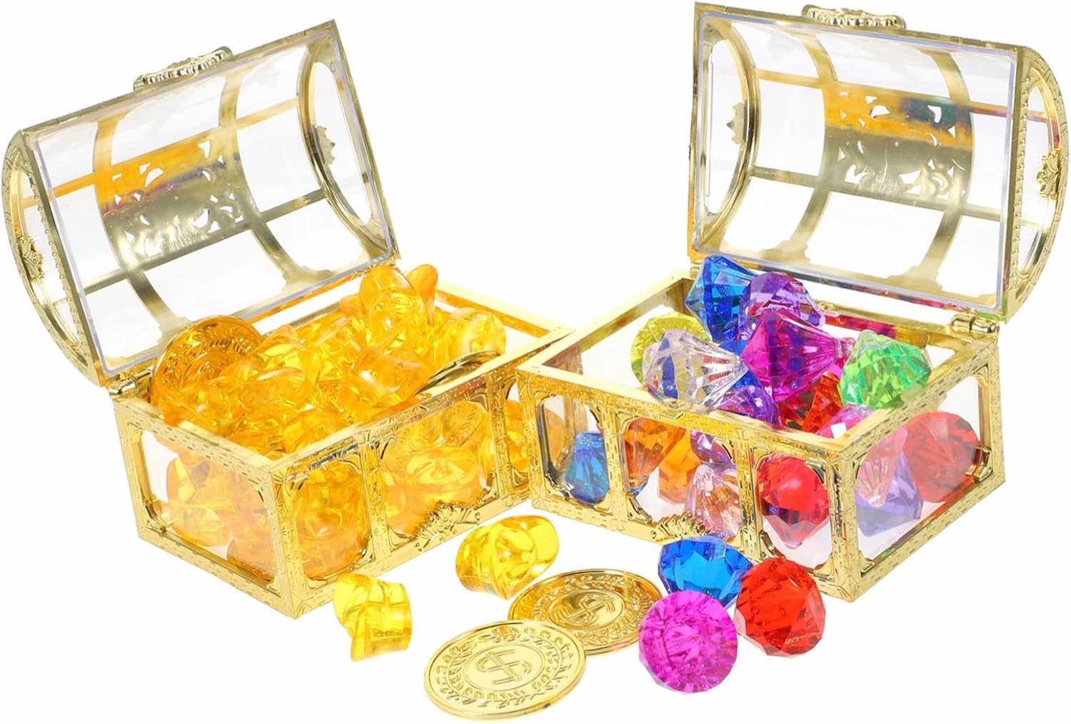 Milisten 1set Diving Pool Toy Boy Girl Gemstones Treasure Box for Pool Games Birthday Parties and Pirate-themed Activities Ages