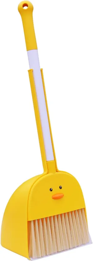 Mini Broom with Dustpan for Kids,Boys Girls Small Cleaning Set, Combo Pretend Play Toys Toddler Little Housekeeping Helper Set-Yellow Duck…