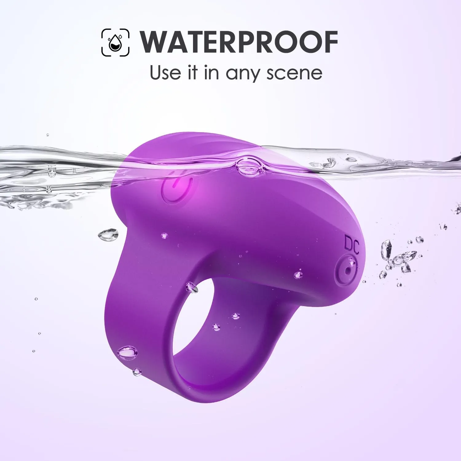 Mini Face Massager, Waterproof Rechargeable Portable Powerful Massage Tool, Multifunctional Eye, Finger and Body Massager (Light Purple)