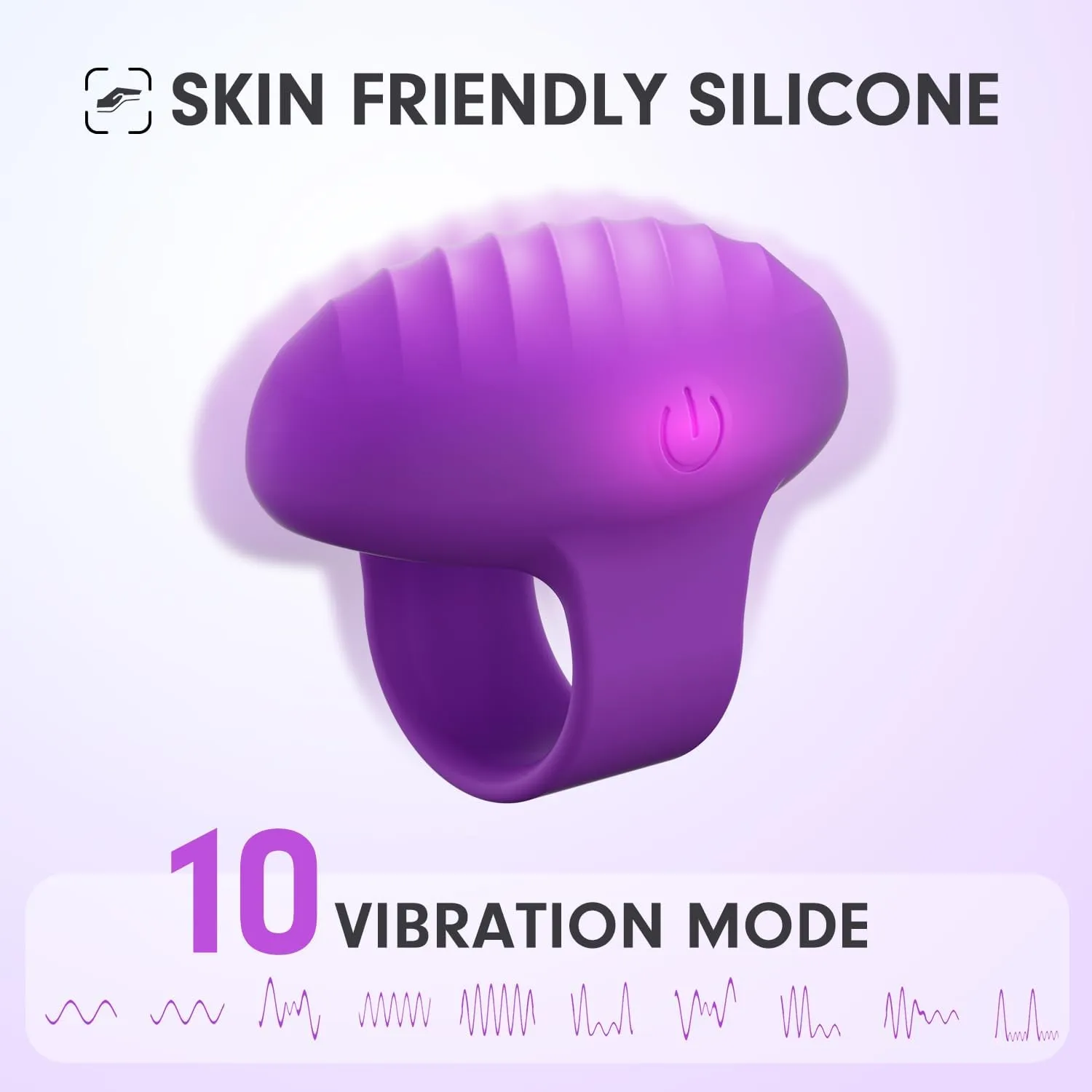 Mini Face Massager, Waterproof Rechargeable Portable Powerful Massage Tool, Multifunctional Eye, Finger and Body Massager (Light Purple)