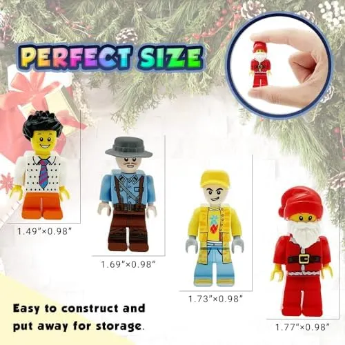 Mini Figure Toy, 36 PCS Action Figure, Minifigures Stuffer, Minifigures Building Bricks Mini People with Accessories, Boys Girls Gift for Christmas Stockings, Birthday
