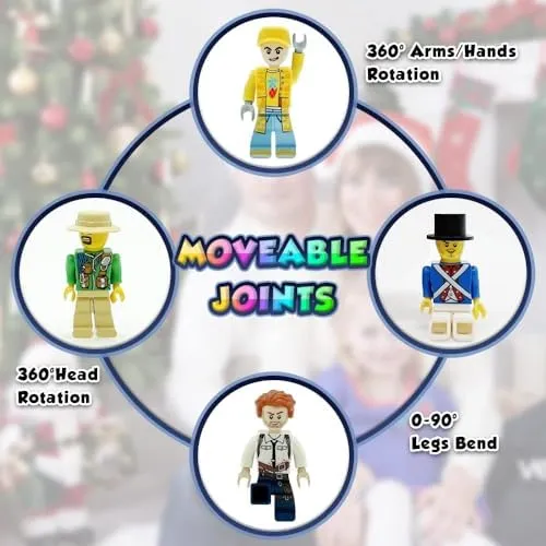 Mini Figure Toy, 36 PCS Action Figure, Minifigures Stuffer, Minifigures Building Bricks Mini People with Accessories, Boys Girls Gift for Christmas Stockings, Birthday