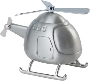 Mini Helicopter Coin Bank Adorable Silver Piggy Bank for Home Office Desktop Ornament Fun Money Saving Craft for Boys and Develop Savings Habits