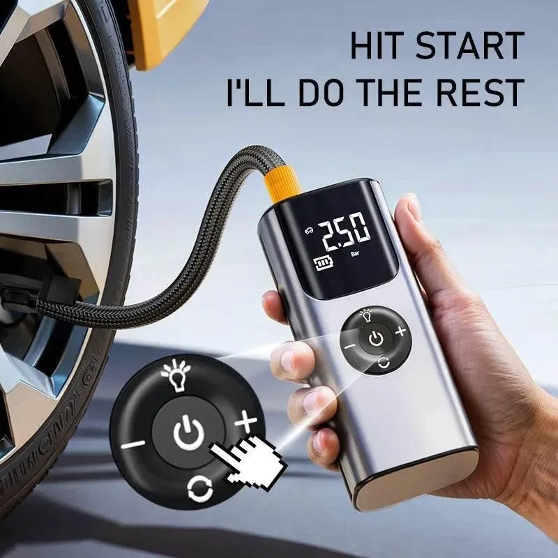 Mini Wireless Car Tire Inflator Pump - Portable Air Compressor