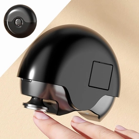 Mini 2-in-1 Electric Nail Clipper and Polisher, Adjustable 2 Speeds Manicure Pedicure, Round Portable 360° Rotatable Nail Clippers with Nail Scraps Storage, Low-Noise Auto Nail Trimmer (Black)