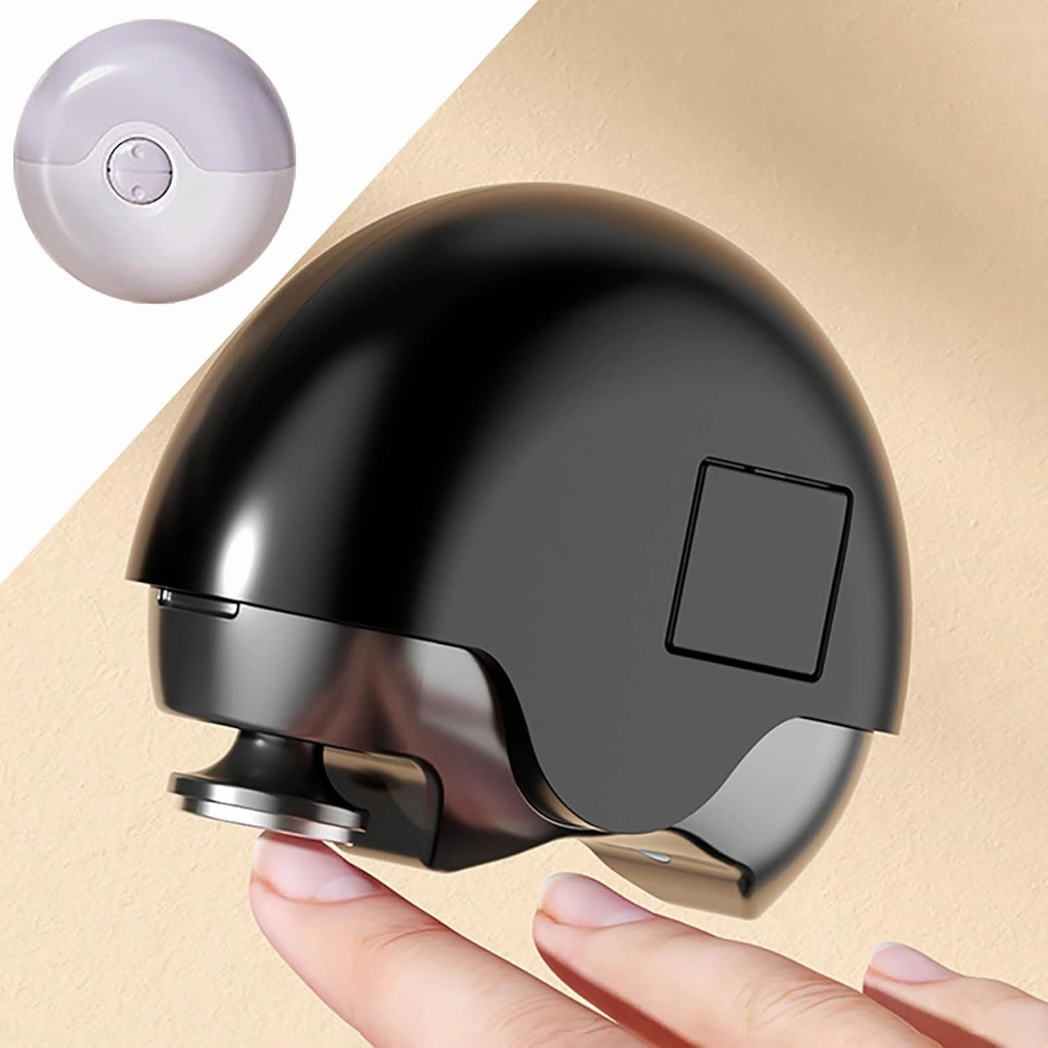 Mini 2-in-1 Nail Clipper and Polisher, Adjustable 2 Speeds Manicure Pedicure, Round Portable 360° Rotatable Nail with Nail Scraps Storage, Low-Noise Auto Nail Trimmer
