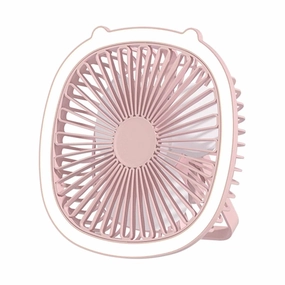 Mini Desk Portable Fan with Lighting 3 Speeds Small Air Circulator Fan - Pink