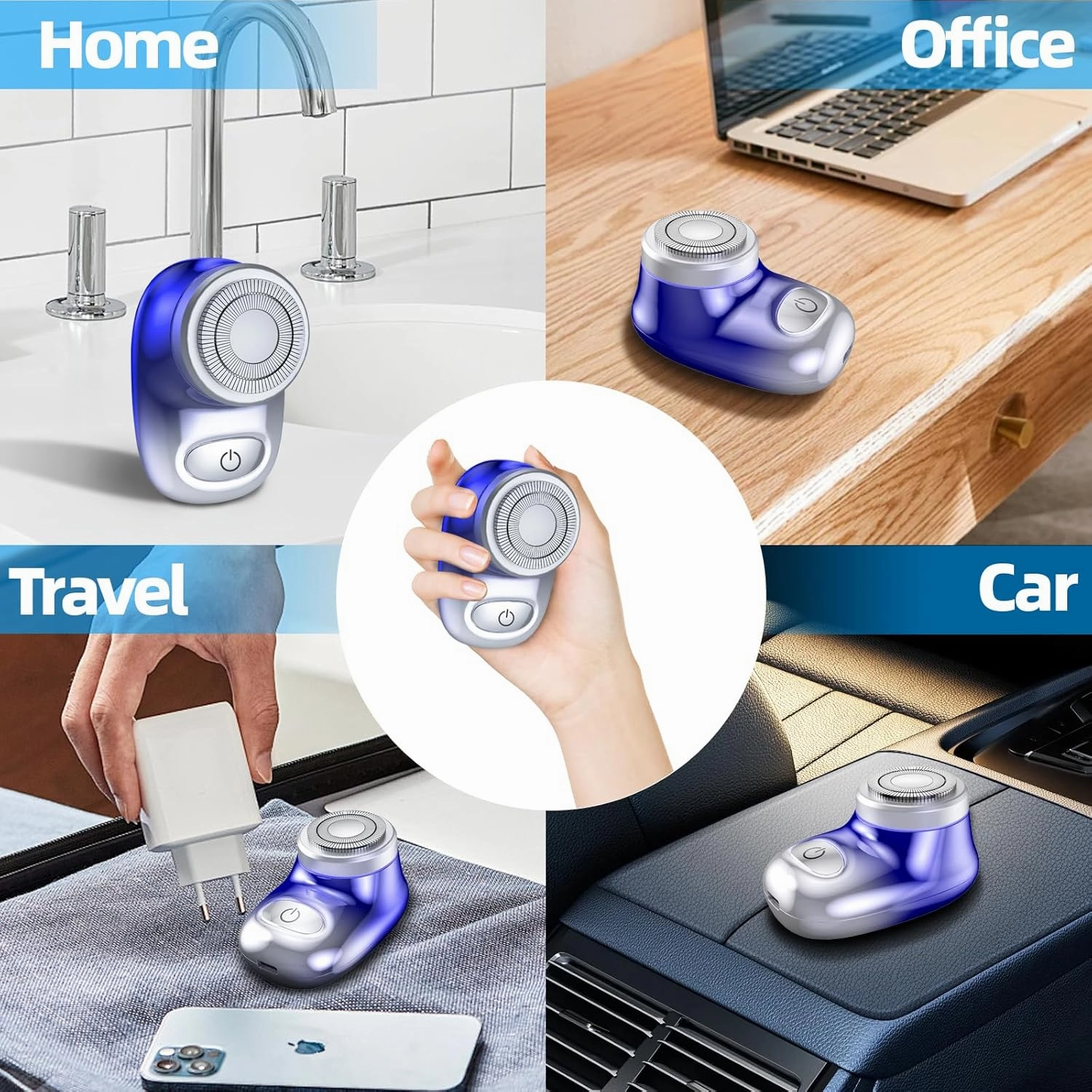 Mini Electric Shaver, Pocket Size Electric Shaver for Men Women, Rechargeable Easy One-Button, Portable Powerful Waterproof Razor for Travel Office Business Trip (1Pack)