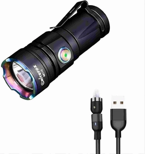 Mini Long Beam Flashlight Magnetic USB Rechargeable 2000 Lumens Bright Portable Pockect Light Handheld Flashlight for Everyday Carry Outdoor Hiking Camping Searching