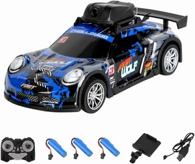 Mini RC Drift Car for Adults, 2.4GHz 4CH APP-Controlled RC Car with HD Camera & LED Light, Real-Time Recording RC Racing Toys Hobbyist Gift