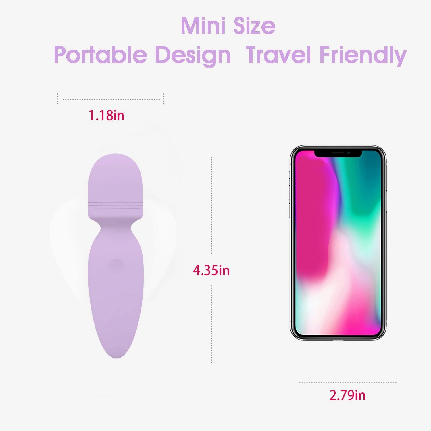 Mini Wand Massager,Cordless Hand-held Massager,Small Personal Massager,Neck Shoulder Back Body Massager,Sports Recovery