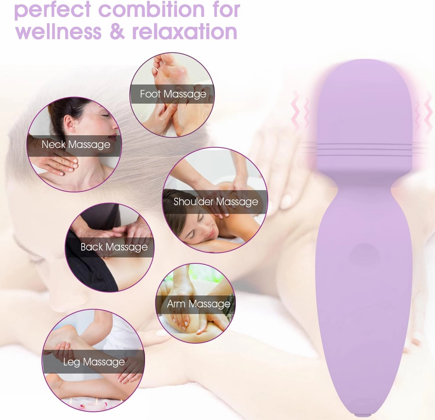 Mini Wand Massager,Cordless Hand-held Massager,Small Personal Massager,Neck Shoulder Back Body Massager,Sports Recovery
