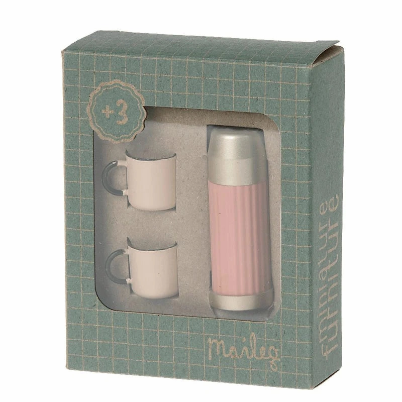 Miniature Thermos and Cup Set | Coral