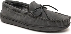 Minnetonka Plaid Lined Hardsole - Moccasin Slippers for Men Made with Suede Upper, Rubber Sole, Plush Interior, Fleece Lining, Rawhide Lace, and Traditional Moccasin Design