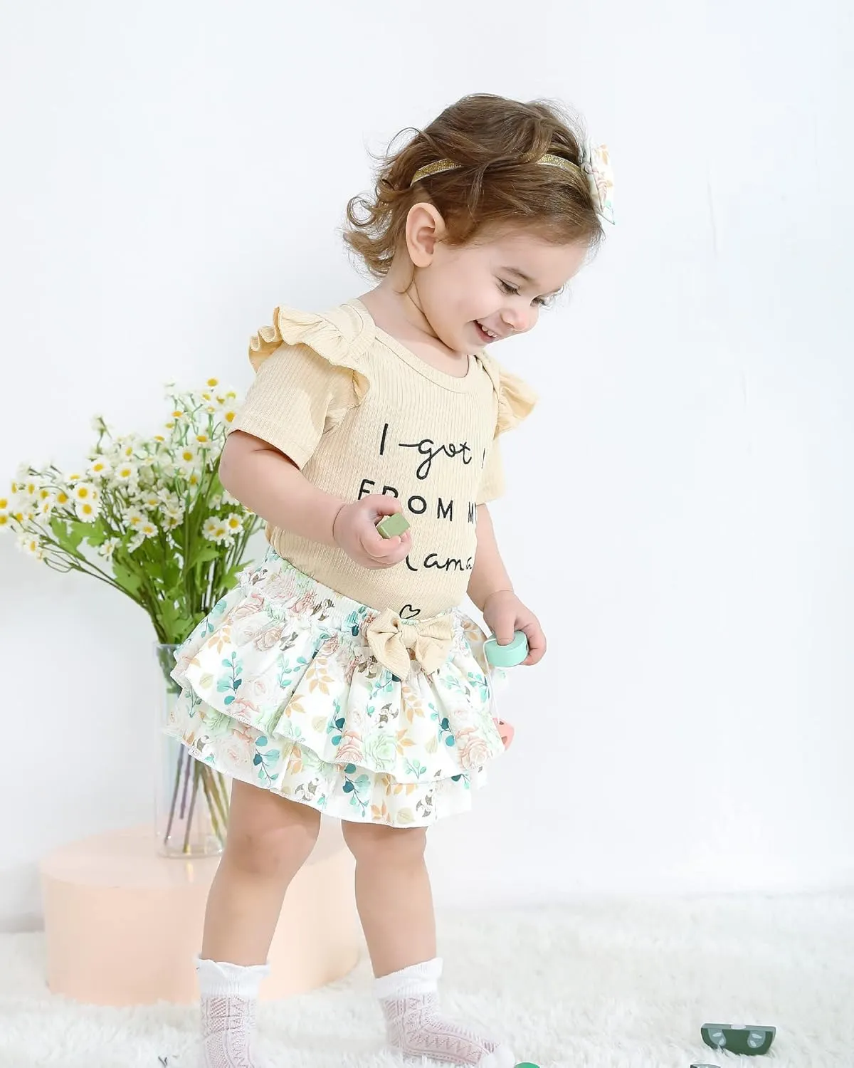 Mioglrie Newborn Infant Baby Girl Clothes Romper Shorts Set Floral Summer Outfits Cute Baby Clothes Girl