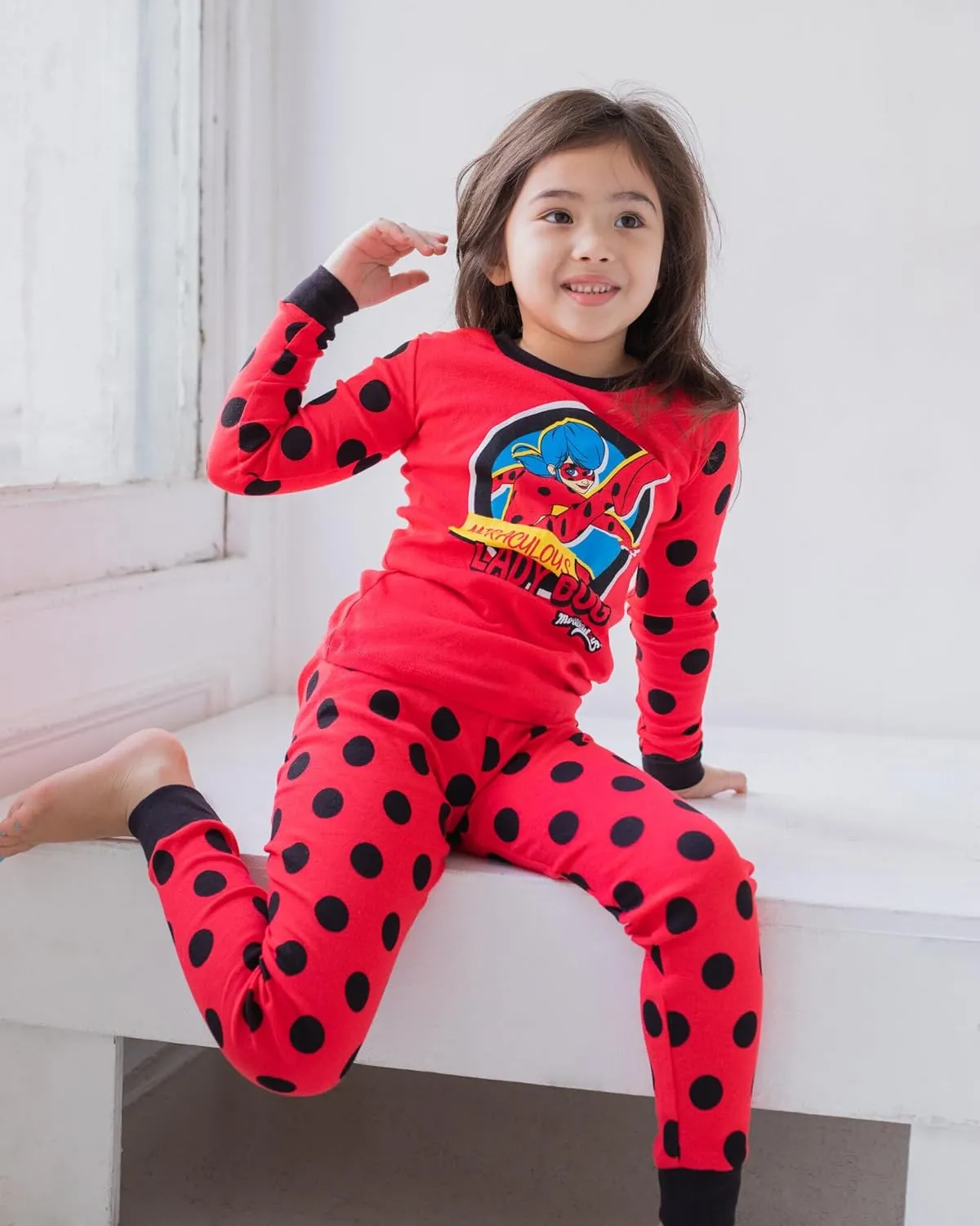 Miraculous Ladybug Girls Pullover Pajama Shirt and Pants Sleep Set Little Kid to Big Kid Sizes (4-5 - 14-16)