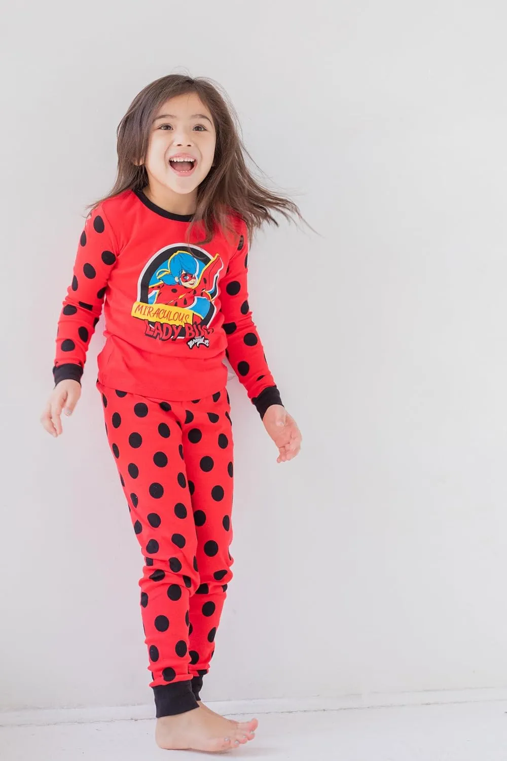 Miraculous Ladybug Girls Pullover Pajama Shirt and Pants Sleep Set Little Kid to Big Kid Sizes (4-5 - 14-16)