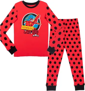 Miraculous Ladybug Girls Pullover Pajama Shirt and Pants Sleep Set Little Kid to Big Kid Sizes (4-5 - 14-16)