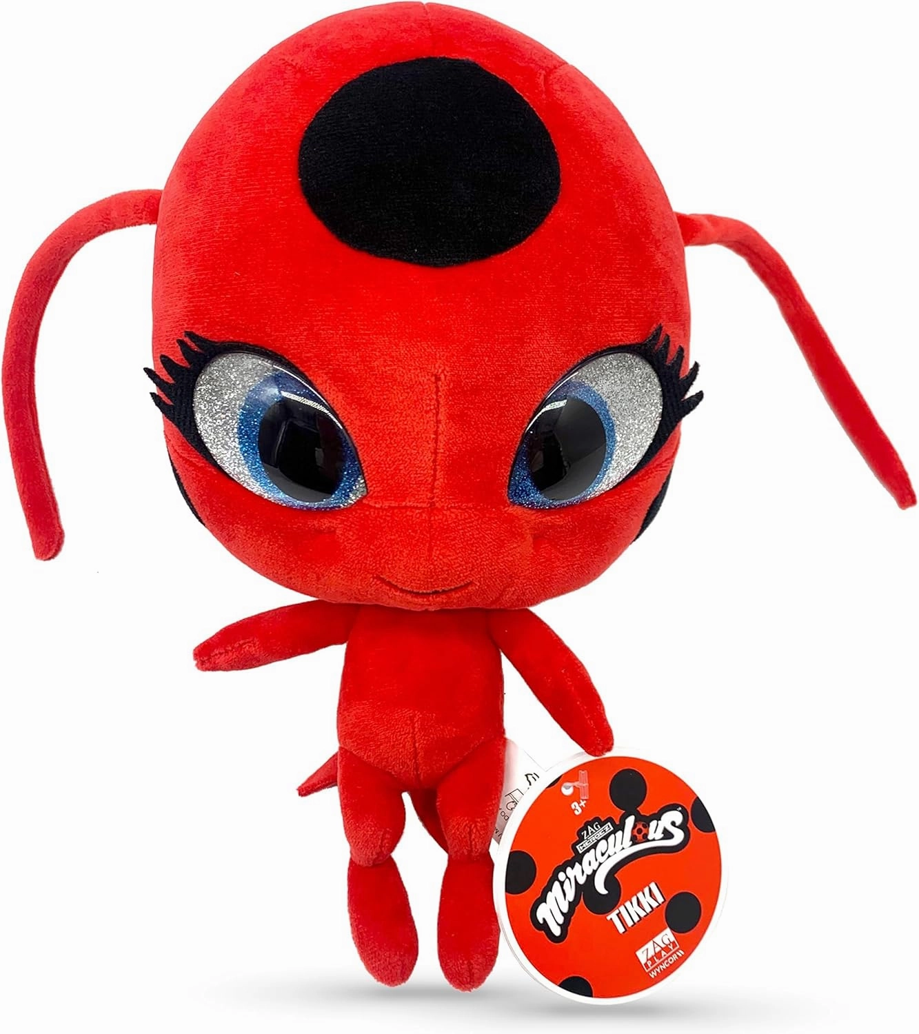 Miraculous Ladybug Kwami Mon Ami Plush Toy - Tikki The Ladybug, Super Soft Stuffed Animal - 9-inch Collectible Plush Figure, Ladybug & Cat Noir, Gift Stocking Stuffer for Kids & Collectors