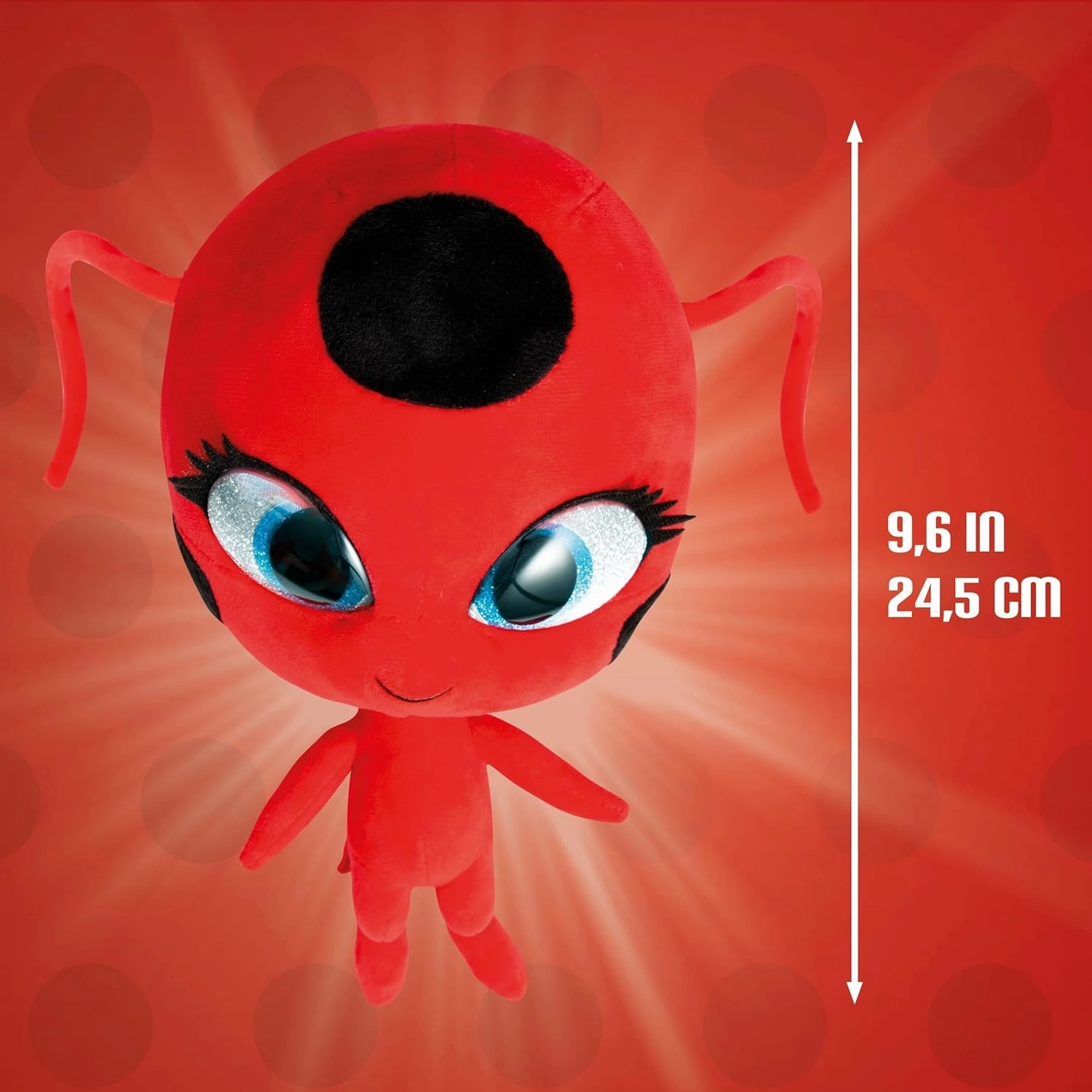 Miraculous Ladybug Kwami Mon Ami Plush Toy - Tikki The Ladybug, Super Soft Stuffed Animal - 9-inch Collectible Plush Figure, Ladybug & Cat Noir, Gift Stocking Stuffer for Kids & Collectors