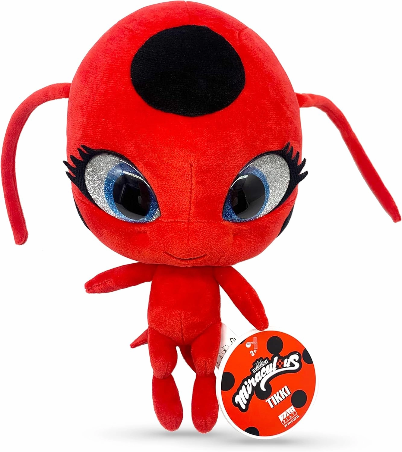 Miraculous Ladybug Kwami Mon Ami Plush Toy - Tikki The Ladybug, Super Soft Stuffed Animal - 9-inch Collectible Plush Figure, Ladybug & Cat Noir, Gift Stocking Stuffer for Kids & Collectors