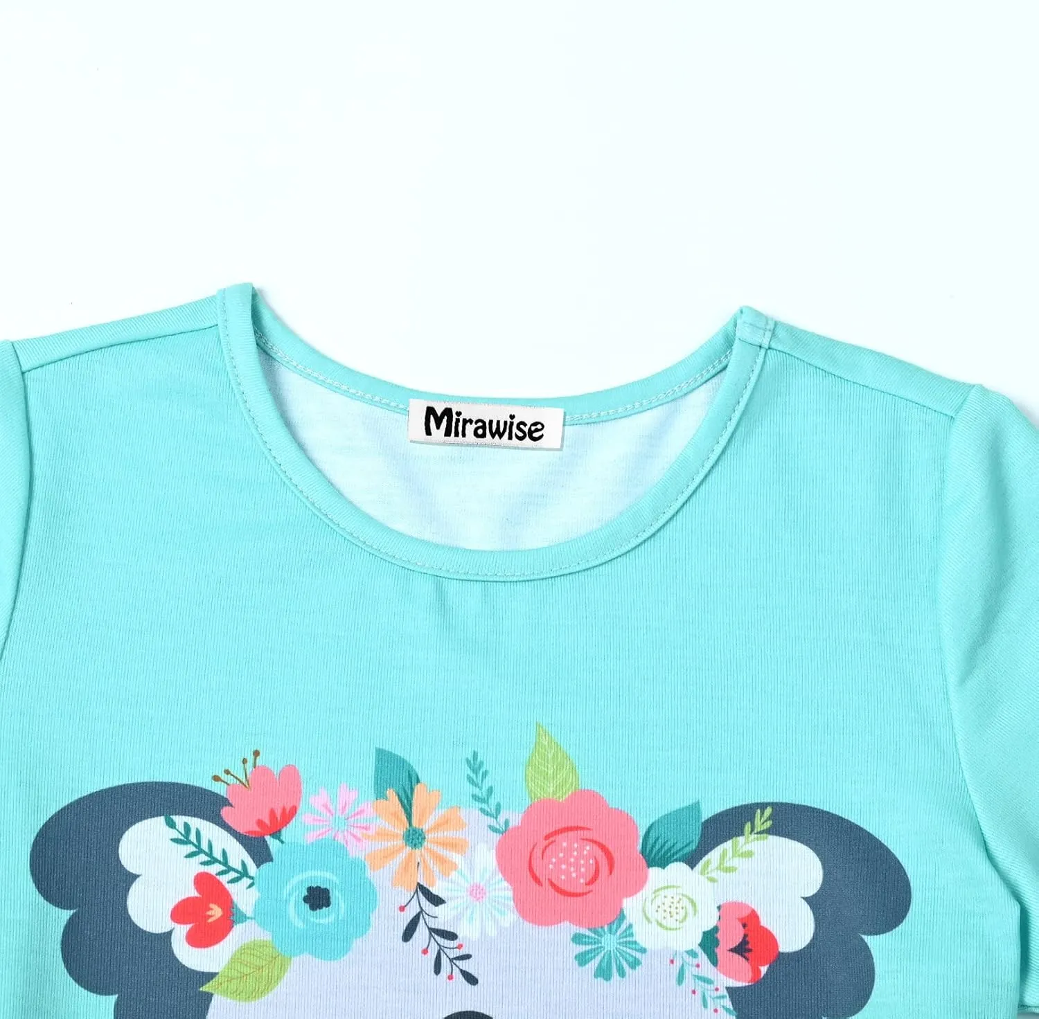 Mirawise Girls 3 Pc Pajamas Sleepwear Cotton Pjs Clothes Set 4-13 Years