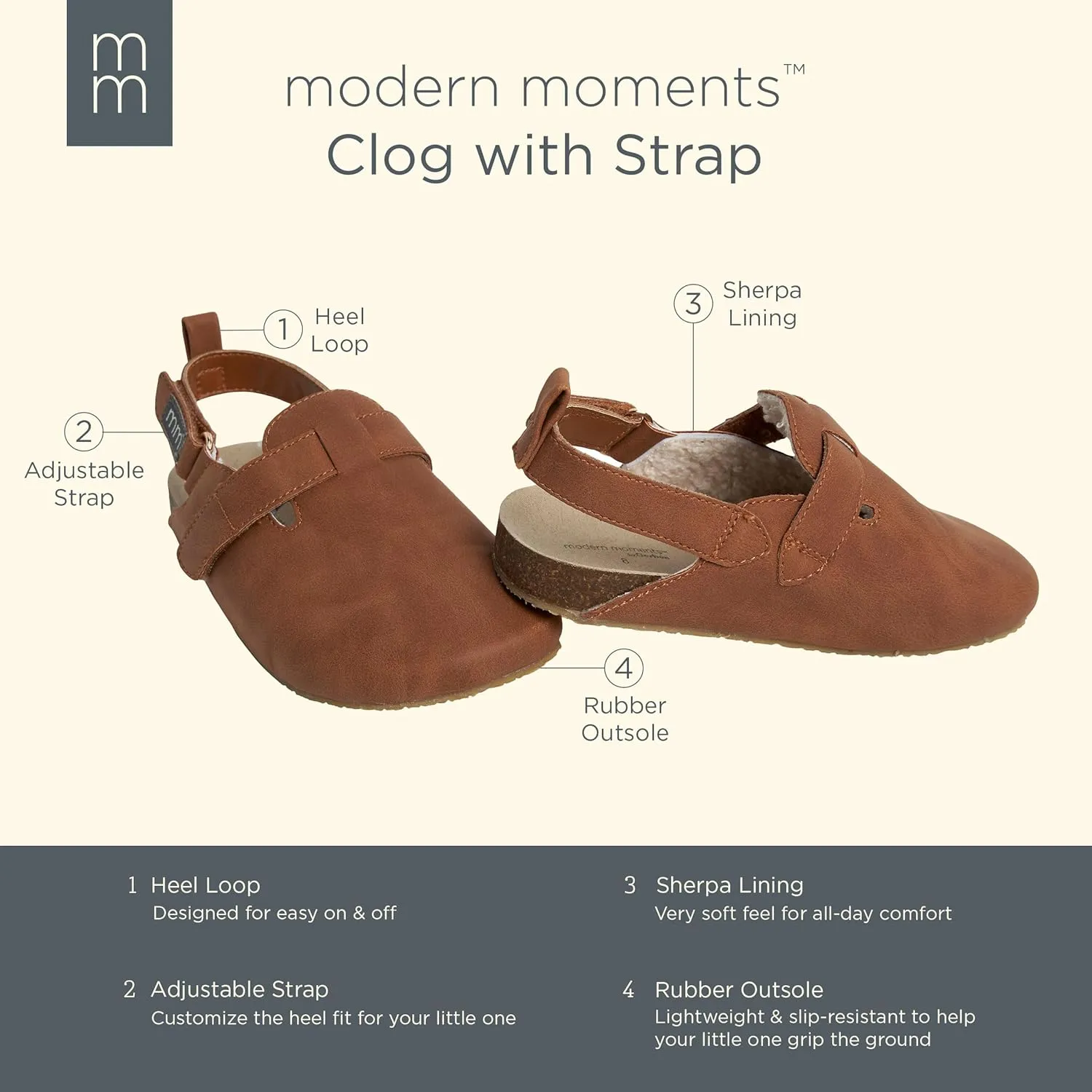 Modern Moments by Gerber Unisex Child Clog with Strap