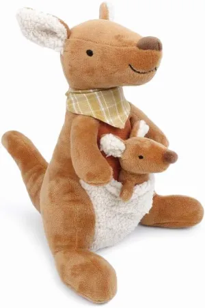 MON AMI Stella Kangaroo Stuffed Animal with Baby Too – 9.5”, Mom and Baby Kangaroo Plush Toy for Newborns, Toddlers, Nursery Room Décor