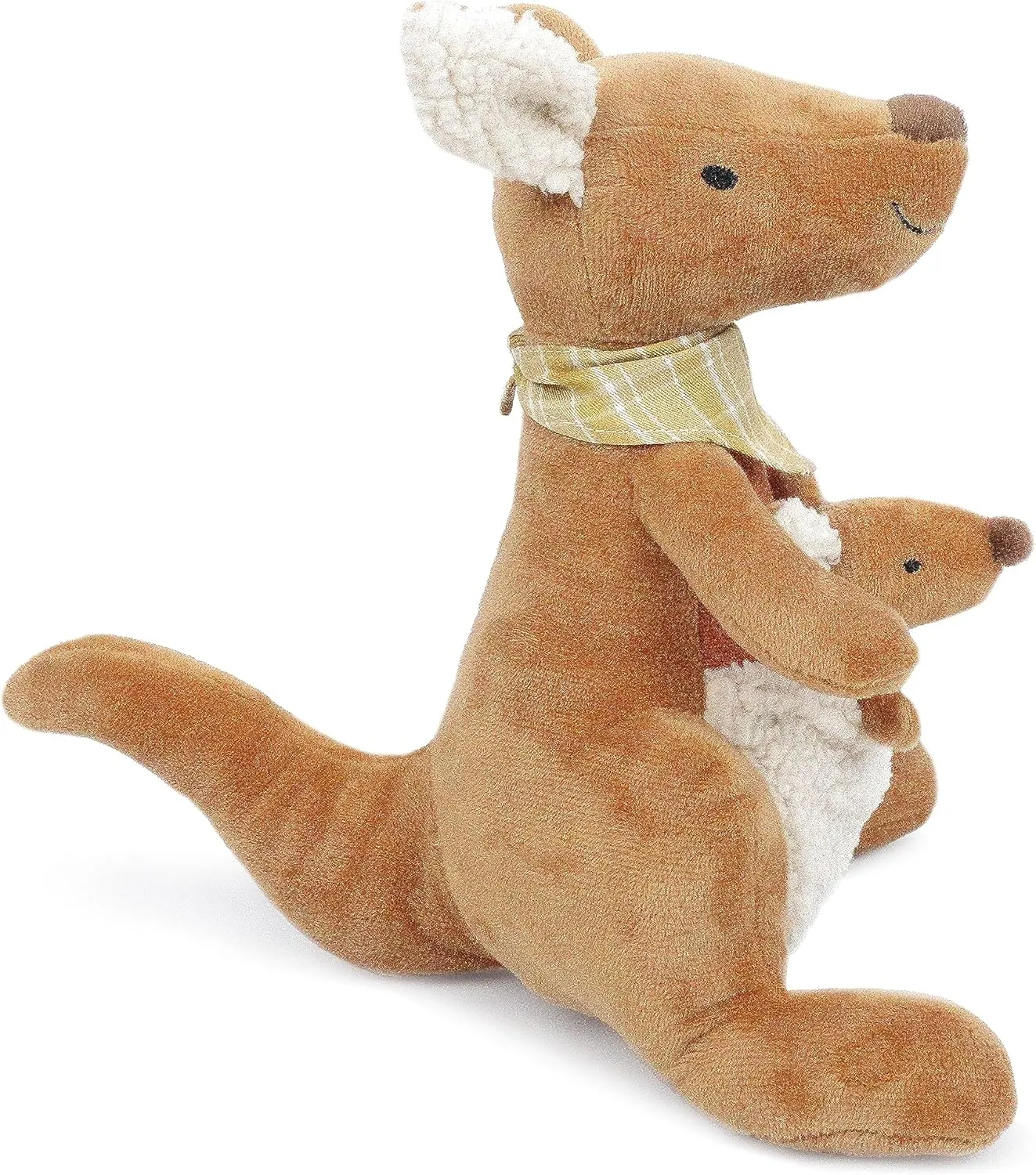MON AMI Stella Kangaroo Stuffed Animal with Baby Too – 9.5”, Mom and Baby Kangaroo Plush Toy for Newborns, Toddlers, Nursery Room Décor