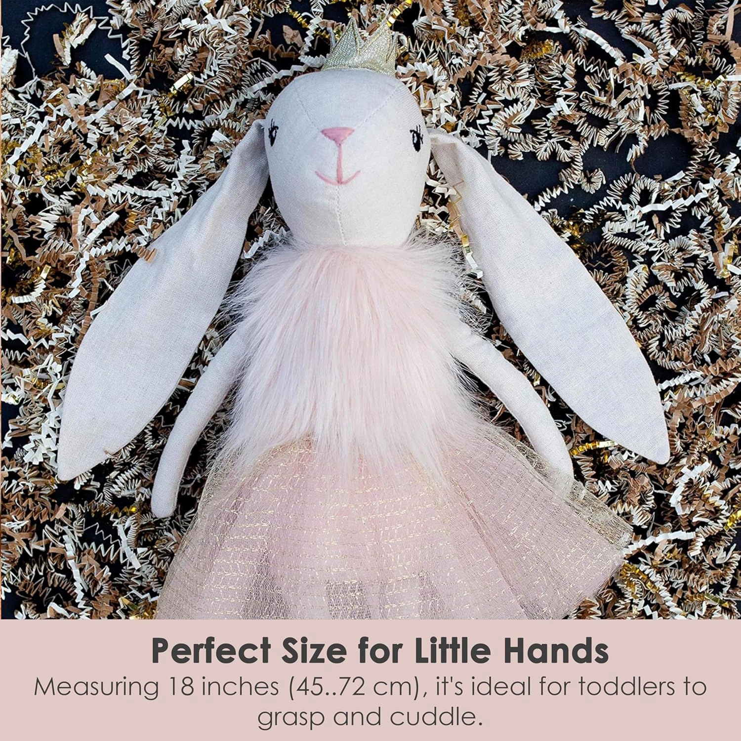 MON AMI Princess Bunny Stuffed Doll - 18", Soft & Cuddly Plush Animal Doll for Kids of All Ages, Use as Toy or Room Décor