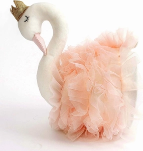 Mon Ami Princess Swan Stuffed Animal Head Wall Mount - 15", Elegant Children’s Bedroom Wall Mount, Home Decor, Kids Decor, Nursery Décor