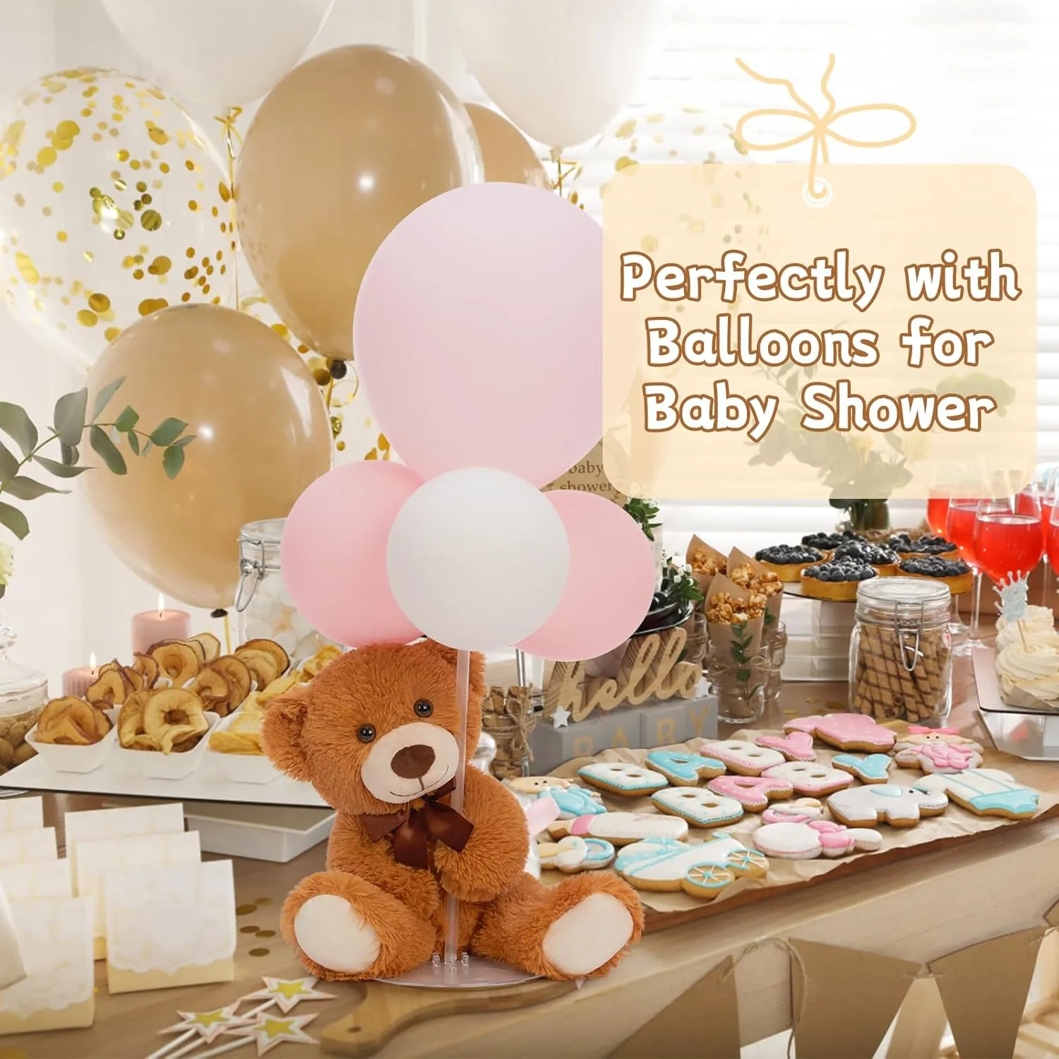 MorisMos 6Pcs Teddy Bears Bulk Baby Shower, 14inch Cute Teddy Bear Stuffed Animals Plush, Small Stuffed Bears on Centerpiece Baby Shower, Brown, Dark Brown