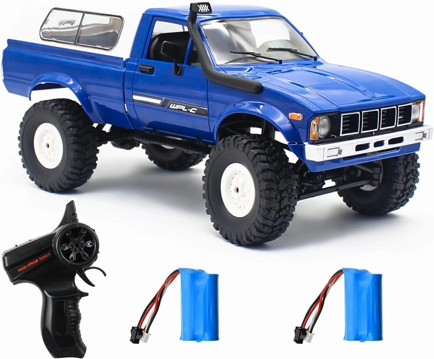 Mostop RC Crawler Truck, C24 Pickup Truck with LED Light, 4x4 Off-Road RC Rock Crawler,2.4Ghz Remote Control Car All Terrain Truck Crawler,Throttle & Steering Control,2 Batteries, Ideal Gift