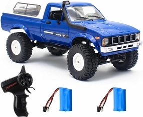Mostop RC Crawler Truck, C24 Pickup Truck with LED Light, 4x4 Off-Road RC Rock Crawler,2.4Ghz Remote Control Car All Terrain Truck Crawler,Throttle & Steering Control,2 Batteries, Ideal Gift