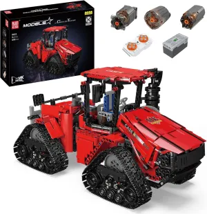 MOULD KING 18020 Technology Remote Control Tractor Building Blocks Kit, MOC Electric Quadtrac 600 Tracked Tractor, Heavy Construction Vehicle Clamp Tractor Blocks Set, Toy Gift for Boys 8  (1698 PCS)