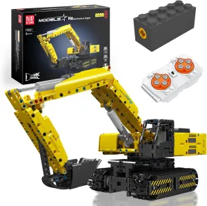 Mould King RC Excavator Toys Building Sets with Remote Control, Digger Truck Construction Vehicles Model, 15061 STEM Project Building Kits for Adults and Boys Girls Kids Aged 8  (1120 Pieces)