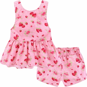 Mud Kingdom Strawberry Girls Outfits Summer Holiday Cute Backless