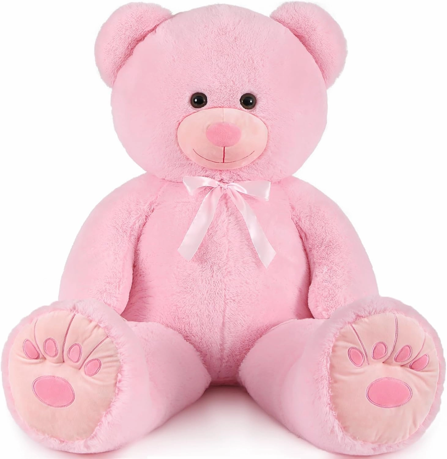 Muiteiur 49inch Giant Teddy Bear Stuffed Animal, Big Bear Plush with Big Footprint, Great Gift for Party Decorations (Pink)