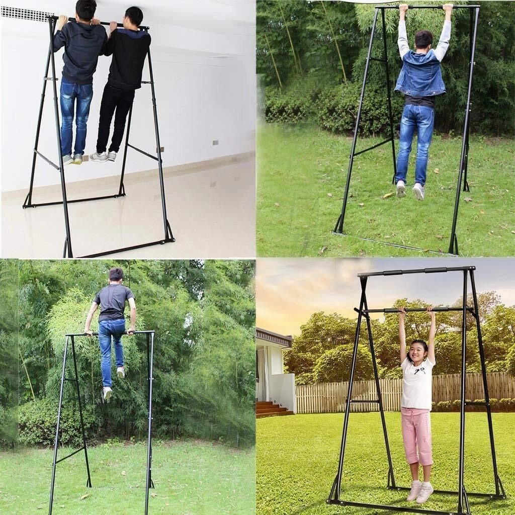 Multi-Function Horizontal Bar, Adjustable Pull-up Device for Home Gym, Stable & Heavy Duty, 200kg Load, Black - 180x120x250cm