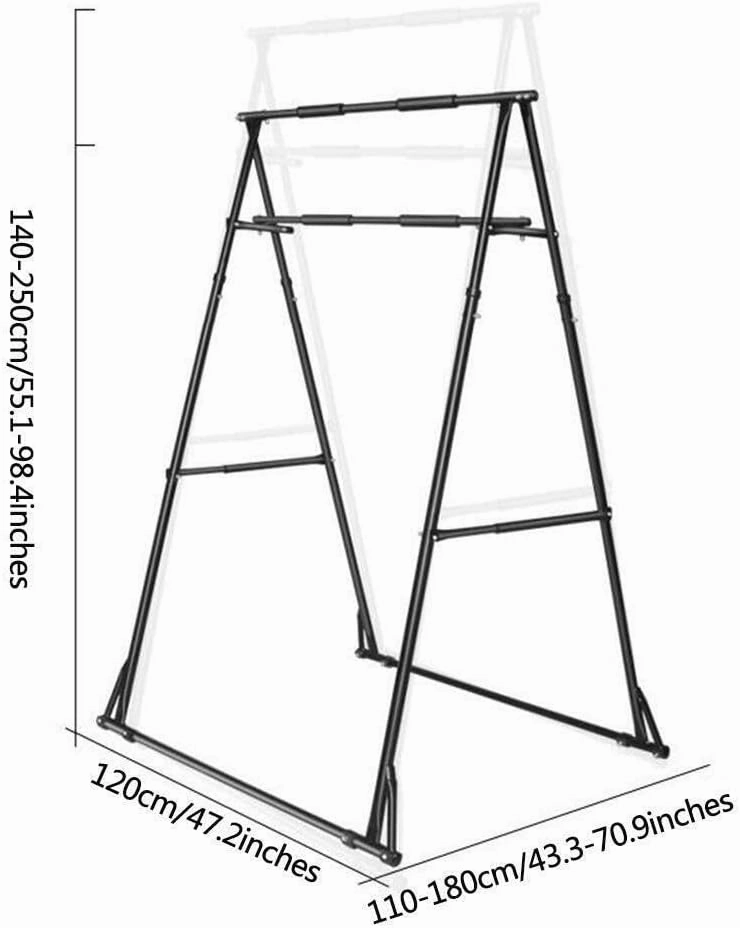 Multi-Function Horizontal Bar, Adjustable Pull-up Device for Home Gym, Stable & Heavy Duty, 200kg Load, Black - 180x120x250cm