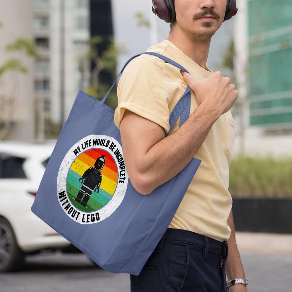 My Life Would Be Incomplete Cotton Tote Bag - Retro Large Tote Bag - Toy Art Shopping Bag