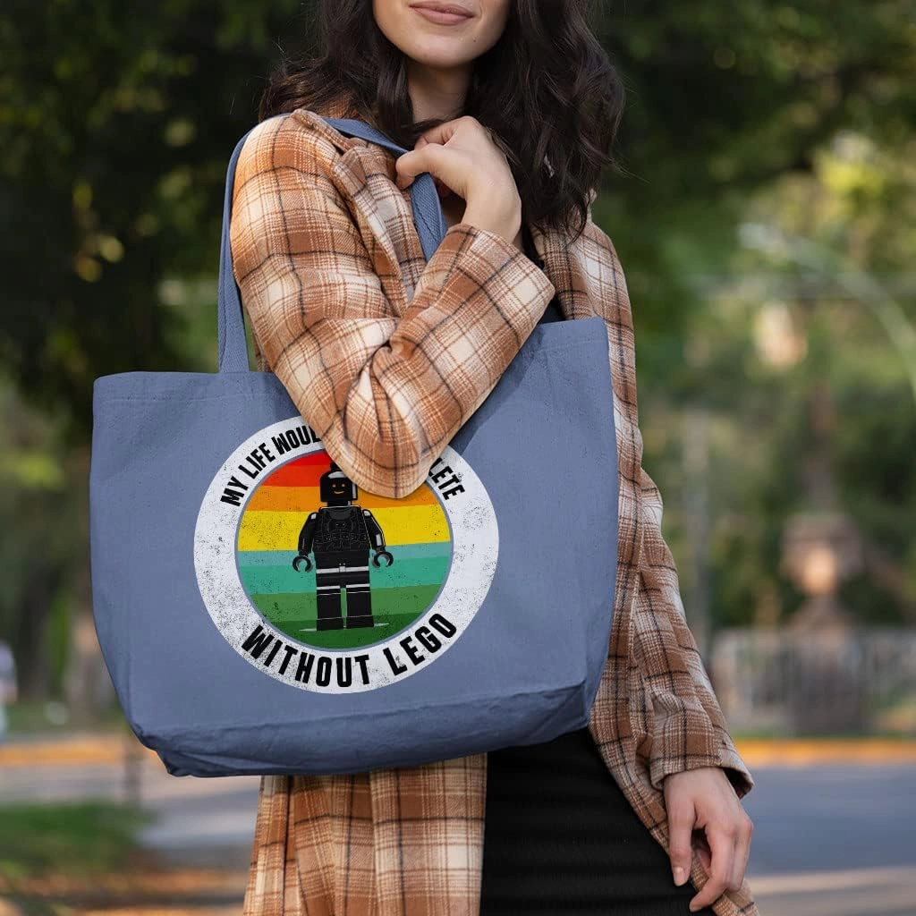 My Life Would Be Incomplete Cotton Tote Bag - Retro Large Tote Bag - Toy Art Shopping Bag