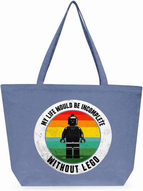 My Life Would Be Incomplete Cotton Tote Bag - Retro Large Tote Bag - Toy Art Shopping Bag