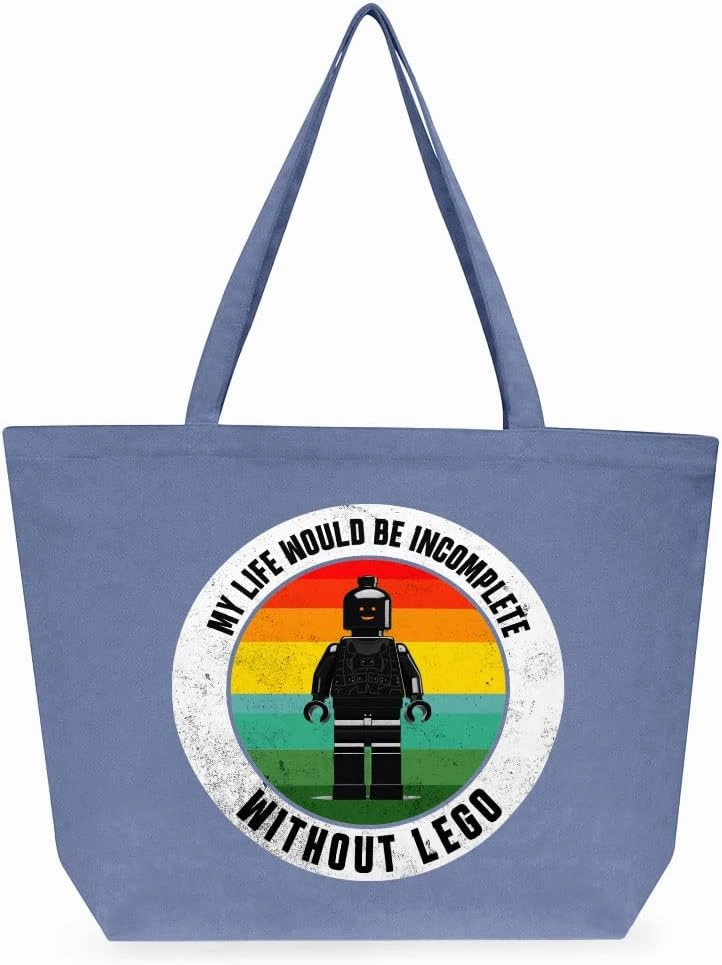 My Life Would Be Incomplete Cotton Tote Bag - Retro Large Tote Bag - Toy Art Shopping Bag
