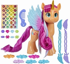 My Little Pony Toys: Make Your Mark Sunny Starscout Ribbon Hairstyles, 6-Inch Orange Pony Toy, Toys for 5 Year Old Girls and Boys and Up, with Hair Styling Accessories