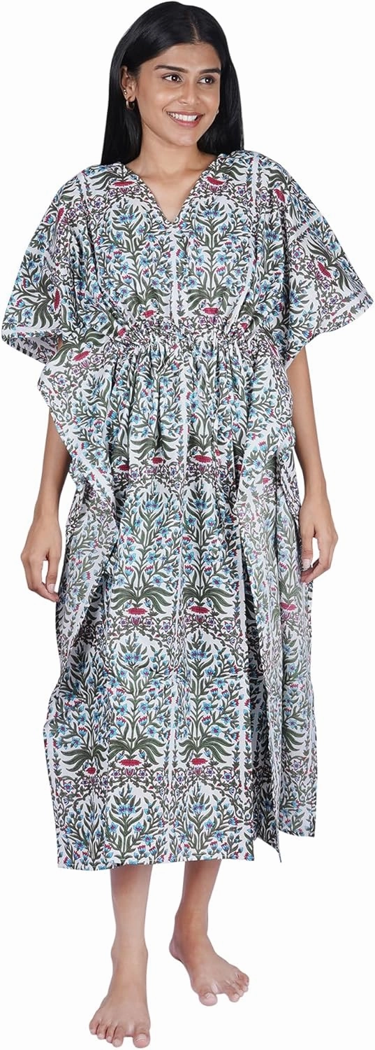 Namaste Trends 100% Cotton Kaftan Beach Swim Cover-Up: Resort Wear Dress for Women